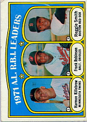 1972 Topps Baseball Cards      088      Harmon Killebrew/Frank Robinson/Reggie Smith LL